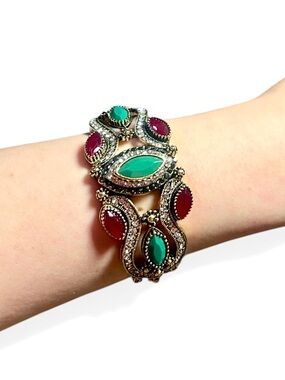 Vintage Turkish Ottoman Style Gold Bangle Cuff Bracelet